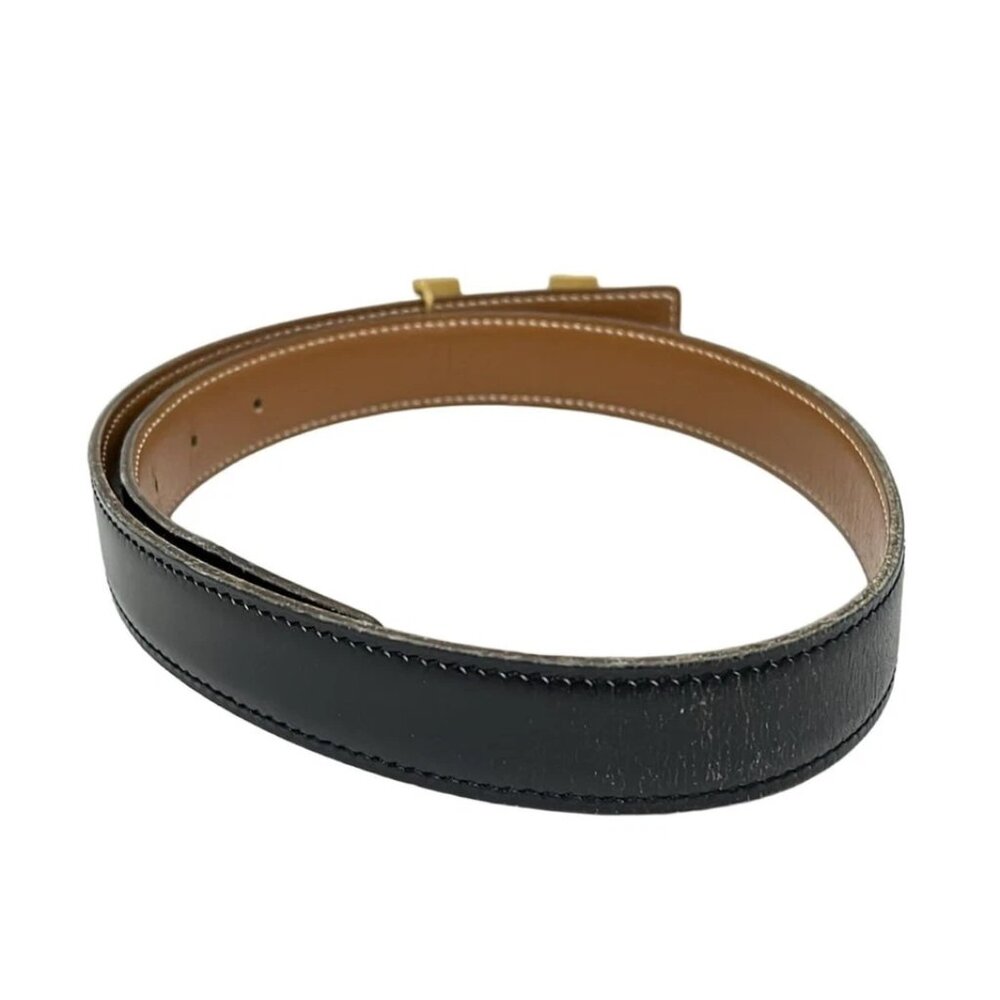 HERMES H Belt - Black Box Calf Square B Belt 524-060425 - Picture 2 of 8